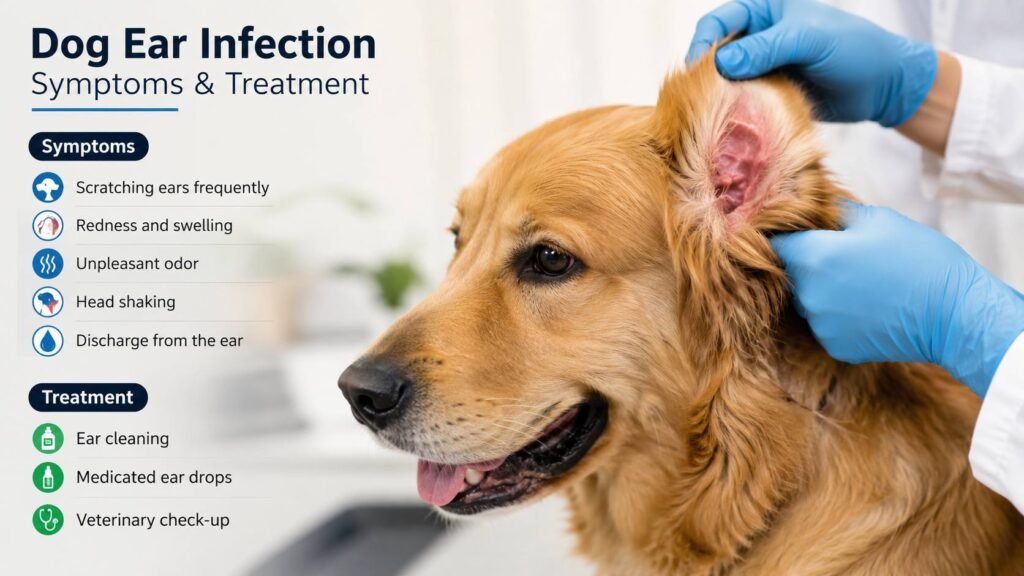Read more about the article Dog Ear Infection Symptoms & Treatment